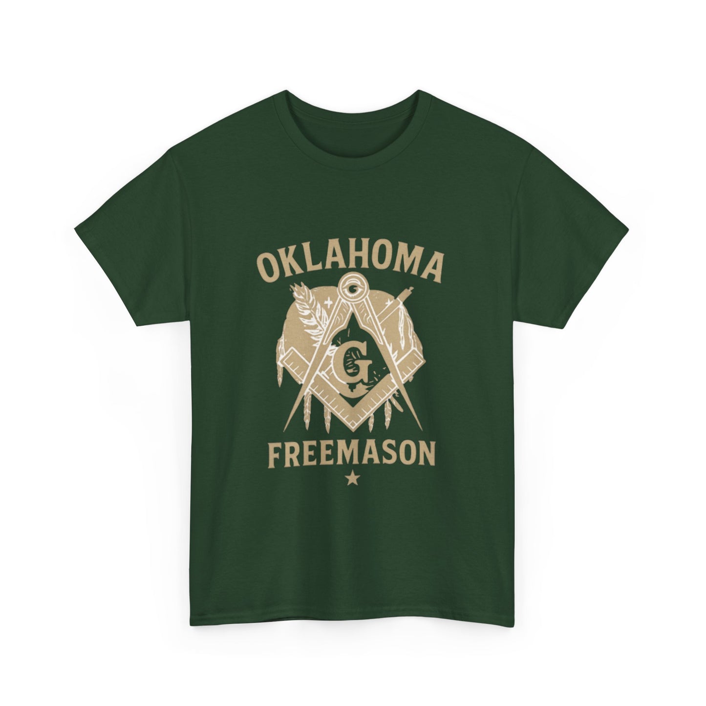 Oklahoma Freemason Unisex Heavy Cotton Tee - Unique Brotherhood Gift, Casual Wear, Lodge Events, Masonic Apparel, Comfortable Tee
