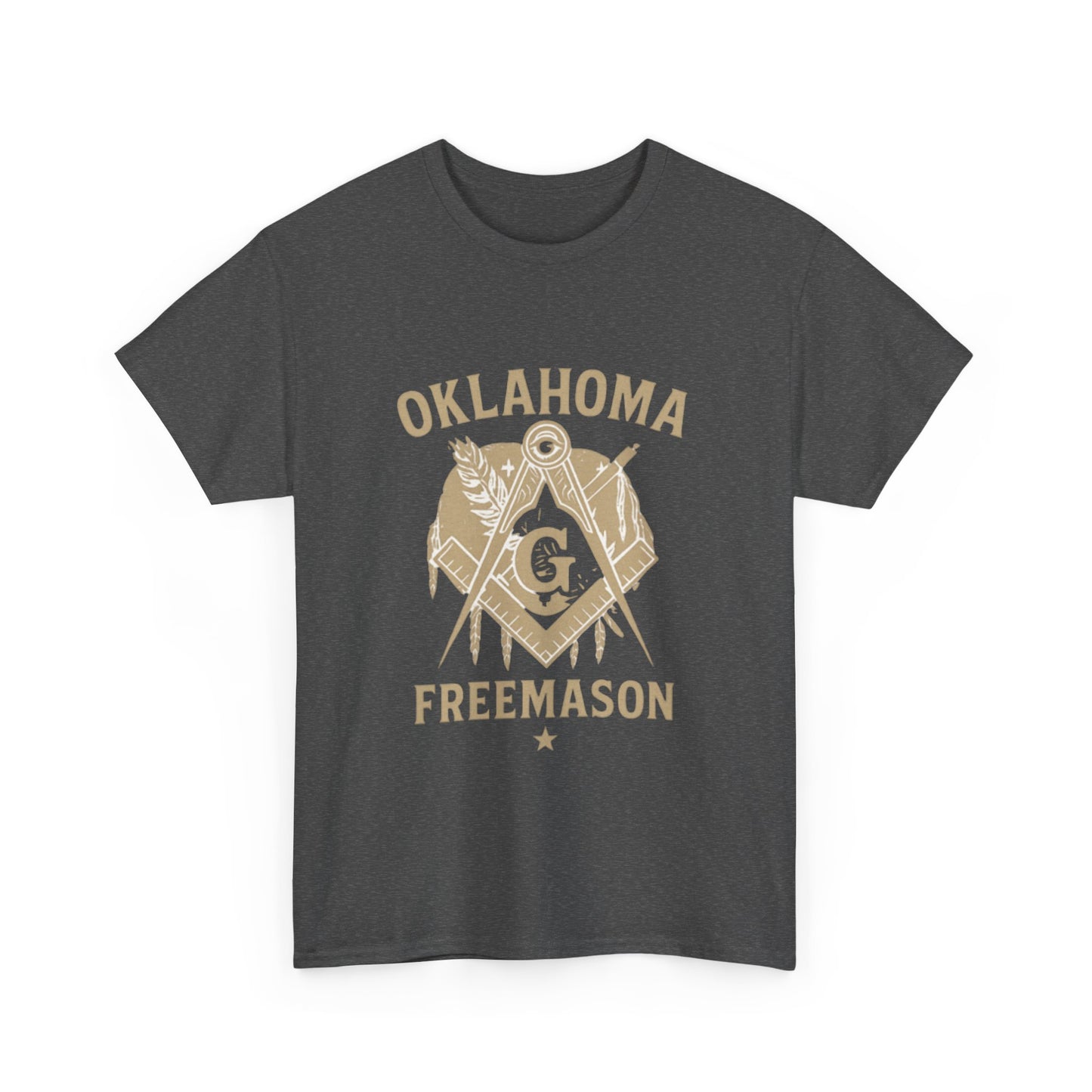 Oklahoma Freemason Unisex Heavy Cotton Tee - Unique Brotherhood Gift, Casual Wear, Lodge Events, Masonic Apparel, Comfortable Tee