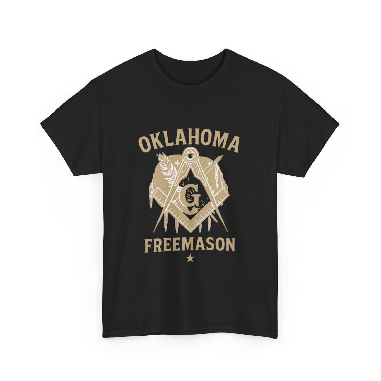 Oklahoma Freemason Unisex Heavy Cotton Tee - Unique Brotherhood Gift, Casual Wear, Lodge Events, Masonic Apparel, Comfortable Tee