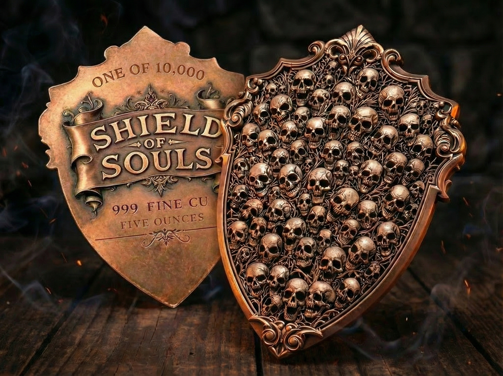 Pre-sale Shield of Souls 5 oz Copper Metal ** Estimate ships mid-June rouge island