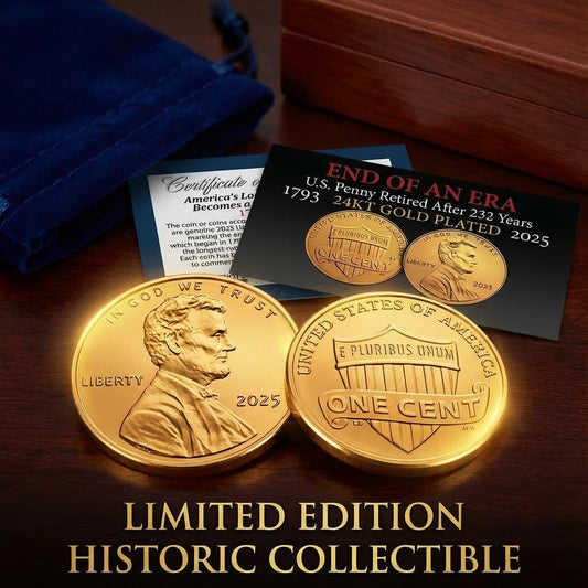 America’s Last Penny: 24KT Gold-Plated Penny (Dated 2025) with Certificate