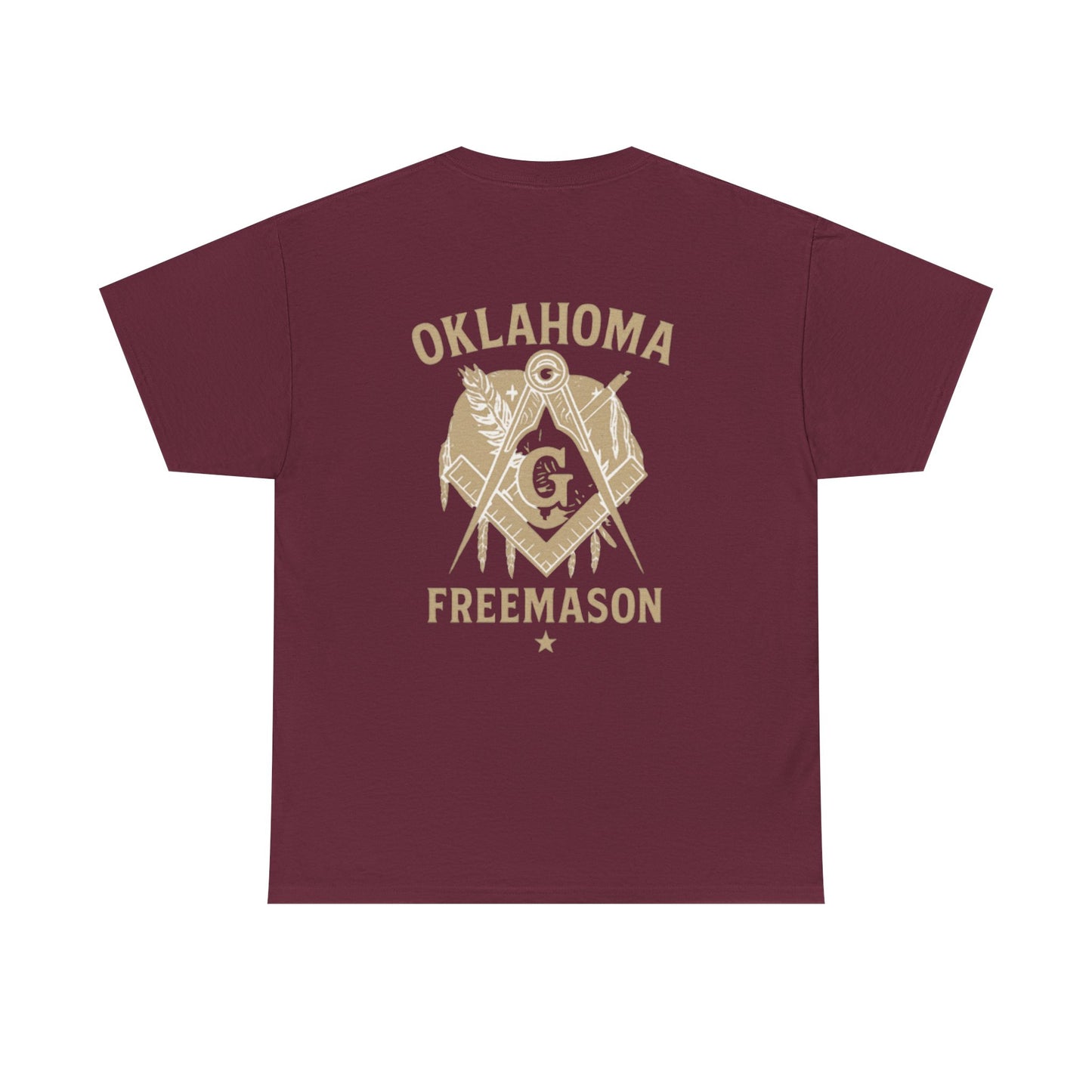 Oklahoma Freemason Unisex Heavy Cotton Tee - Unique Brotherhood Gift, Casual Wear, Lodge Events, Masonic Apparel, Comfortable Tee