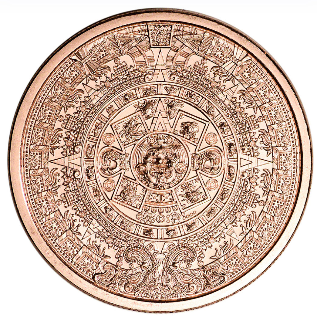 1 oz Aztec calendar copper round K2BX