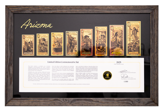 2025 Arizona Goldback Commemorative Framed Set – Signed & Numbered /100
