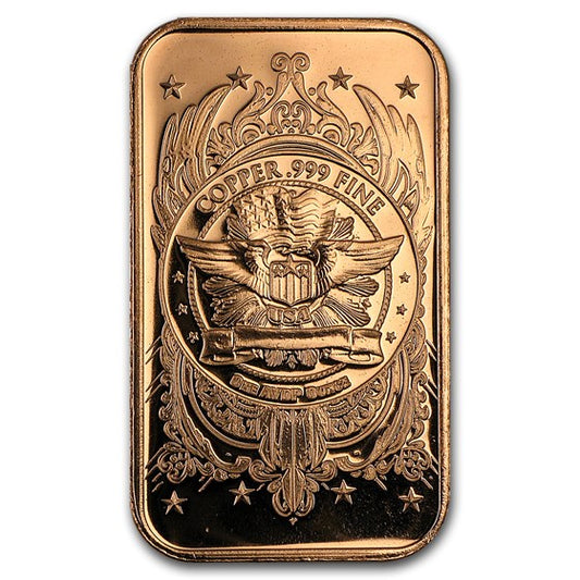 1 oz Copper Bar - Indian Head