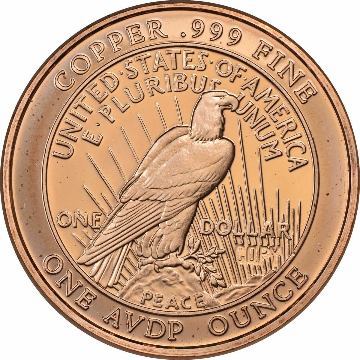 1 oz Copper Round - Peace Dollar
