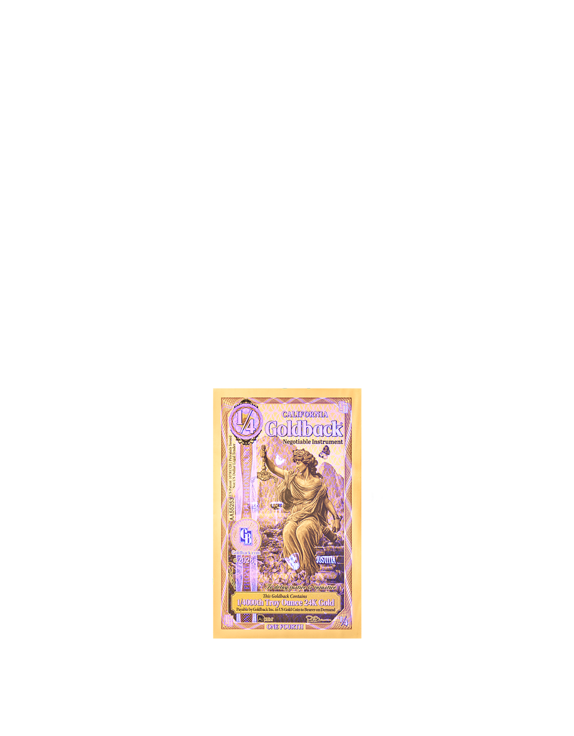 2026 California 1/4 Goldback Alpha | Quarter Goldback | K2BX