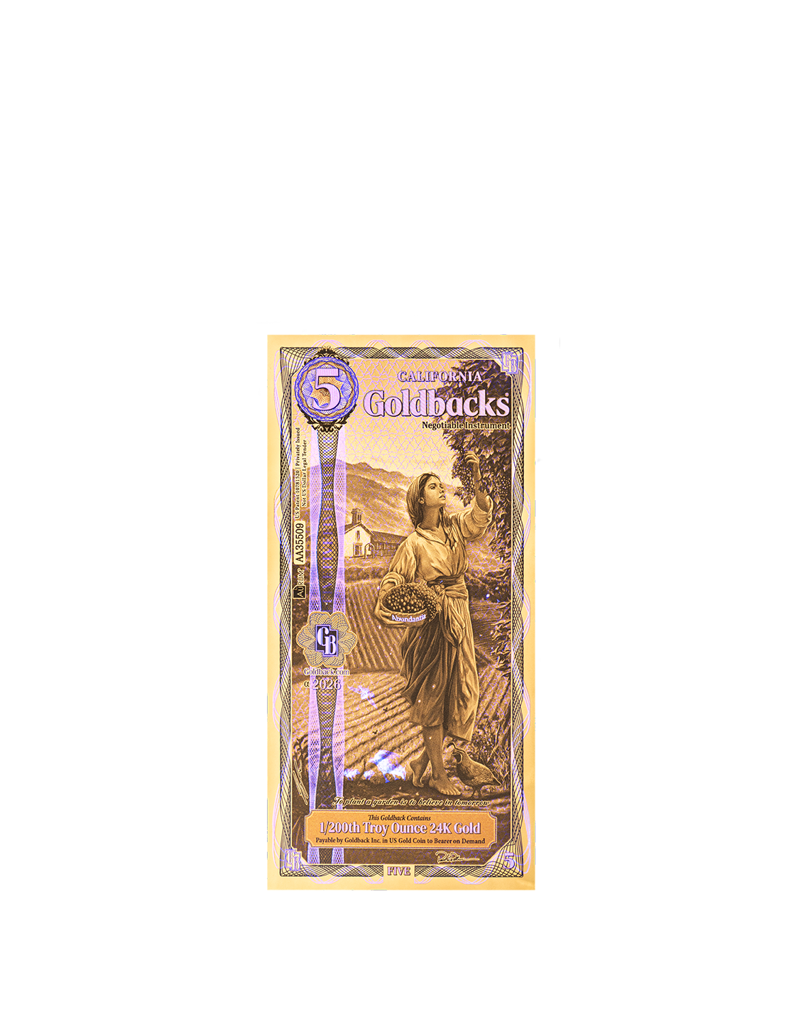 2026 California 5 Goldback Alpha | Five Goldback | K2BX
