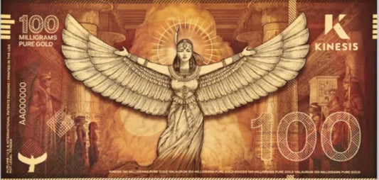 100mg Kinesis Ma’at .999 24k Gold Bill Kinesis