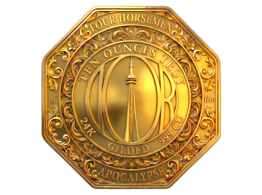 PREORDER SALE Four Horsemen of the Apocalypse - Famine Gold Gilt 5 oz Copper Medal