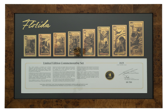 2025 Florida Goldback Commemorative Framed Set – Signed & Numbered /700