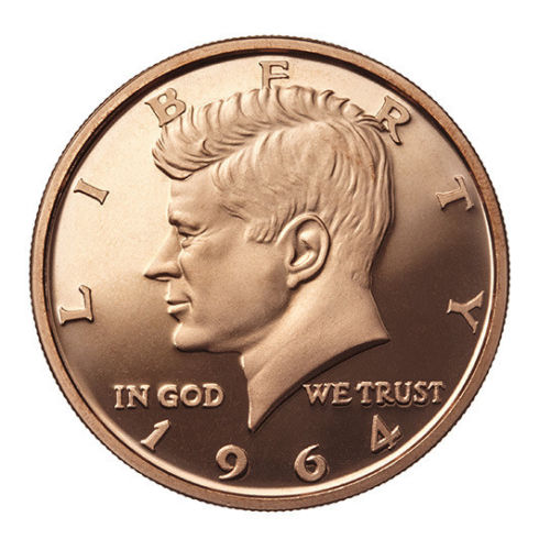 1 oz Copper Round - 1964 Kennedy