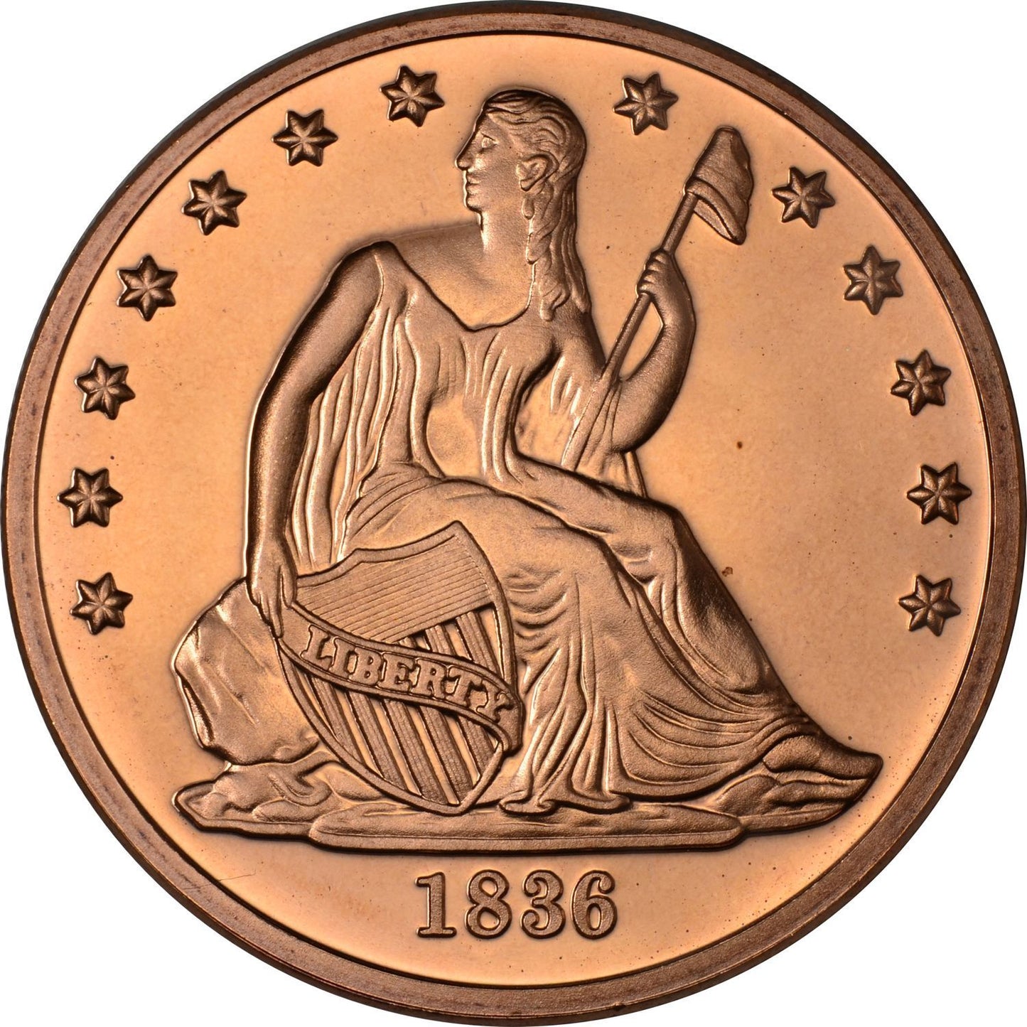 1 oz Copper Round - Seated Liberty