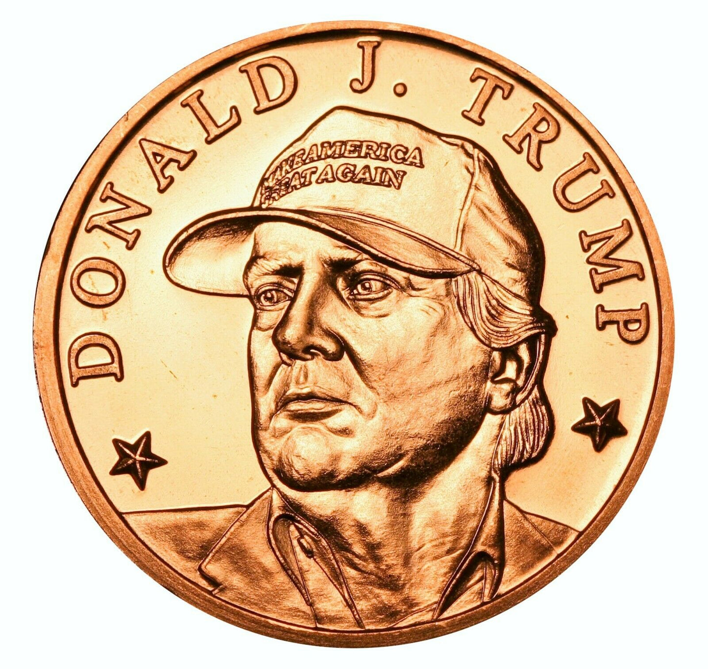 1 oz Copper Round - Trump With Maga Hat
