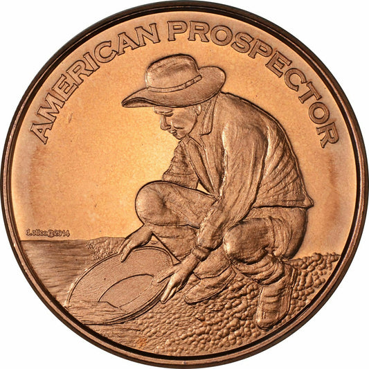 1 oz Copper Round - Prospector