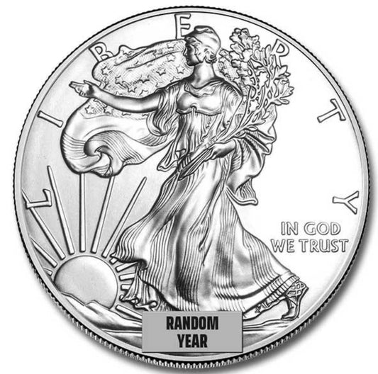 Random Date circulated one troy ounce silver eagles