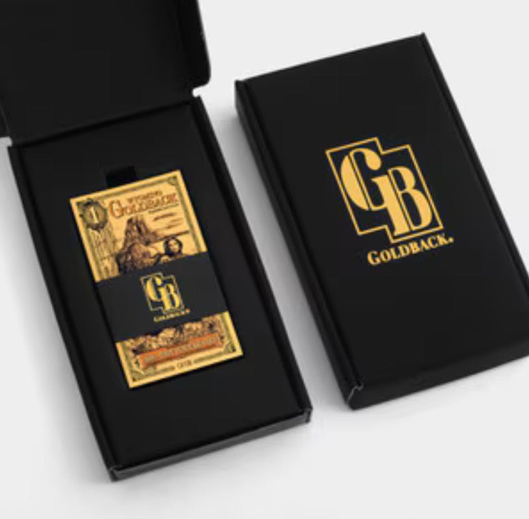 Goldback box with insert Goldback