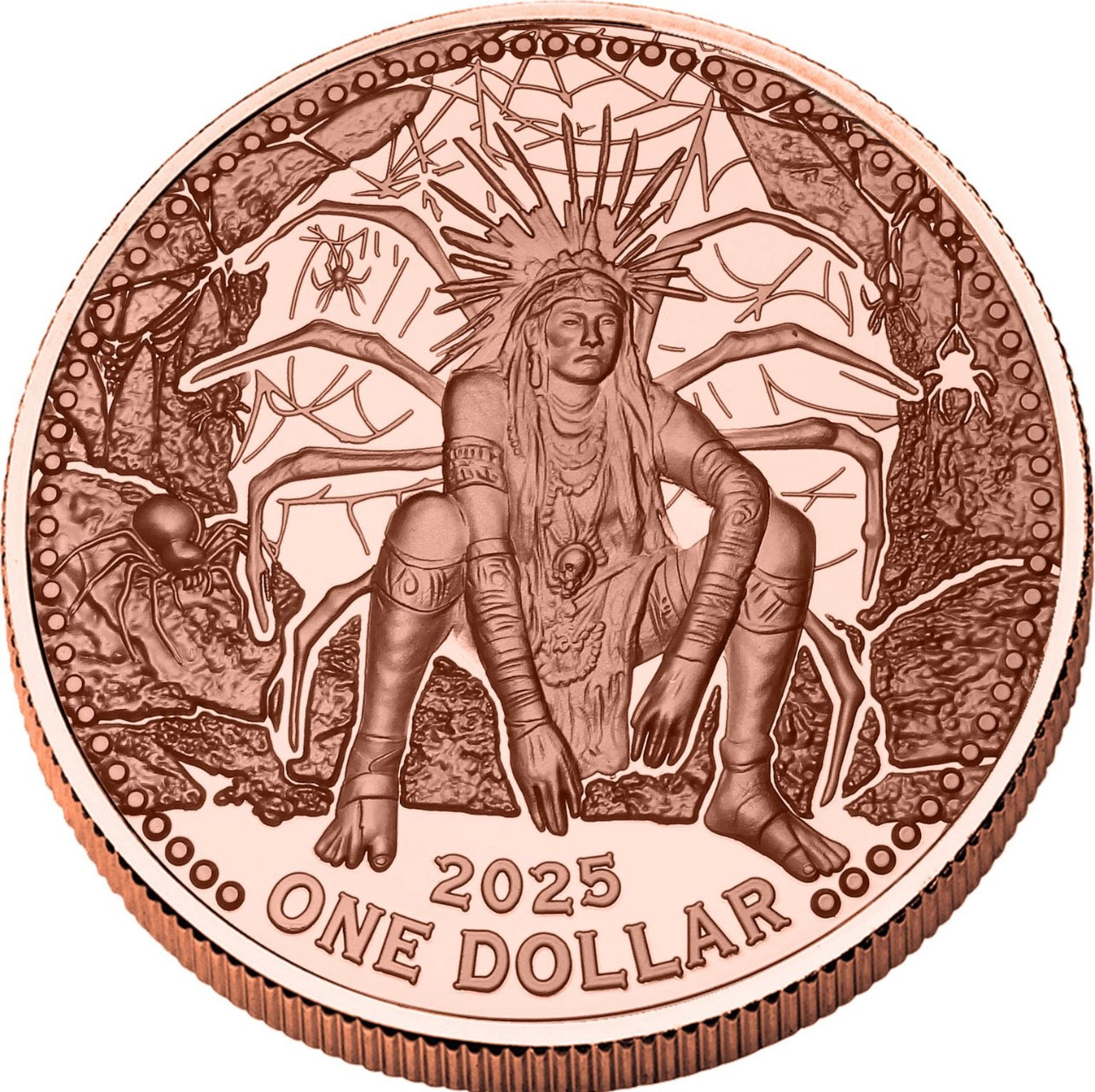 2025 Mesa Grande Sovereign Nation Iktómi Dreamcatcher 5 oz Copper Dollar