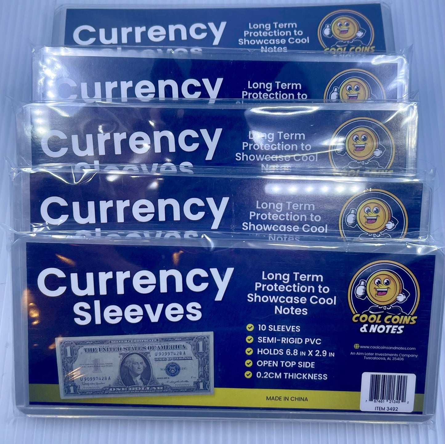 50 Banknote Currency Sleeves Rigid US Dollar Modern Size US Topload Holders Note Cool Coins & Notes Cool Coins & Notes