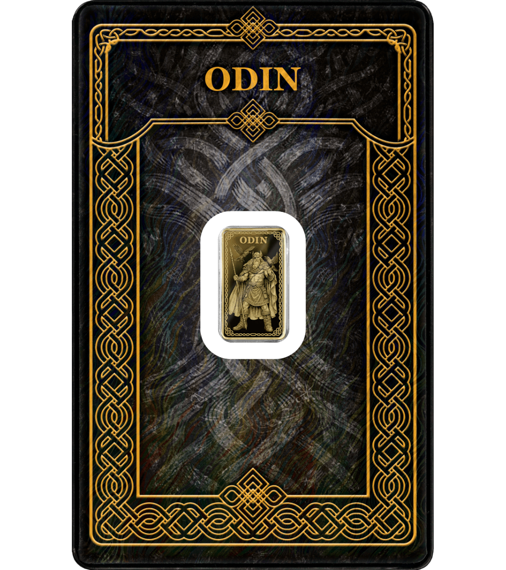 Germania Mint - Norse Gods Odin 1/100 oz Gold Bar in Card