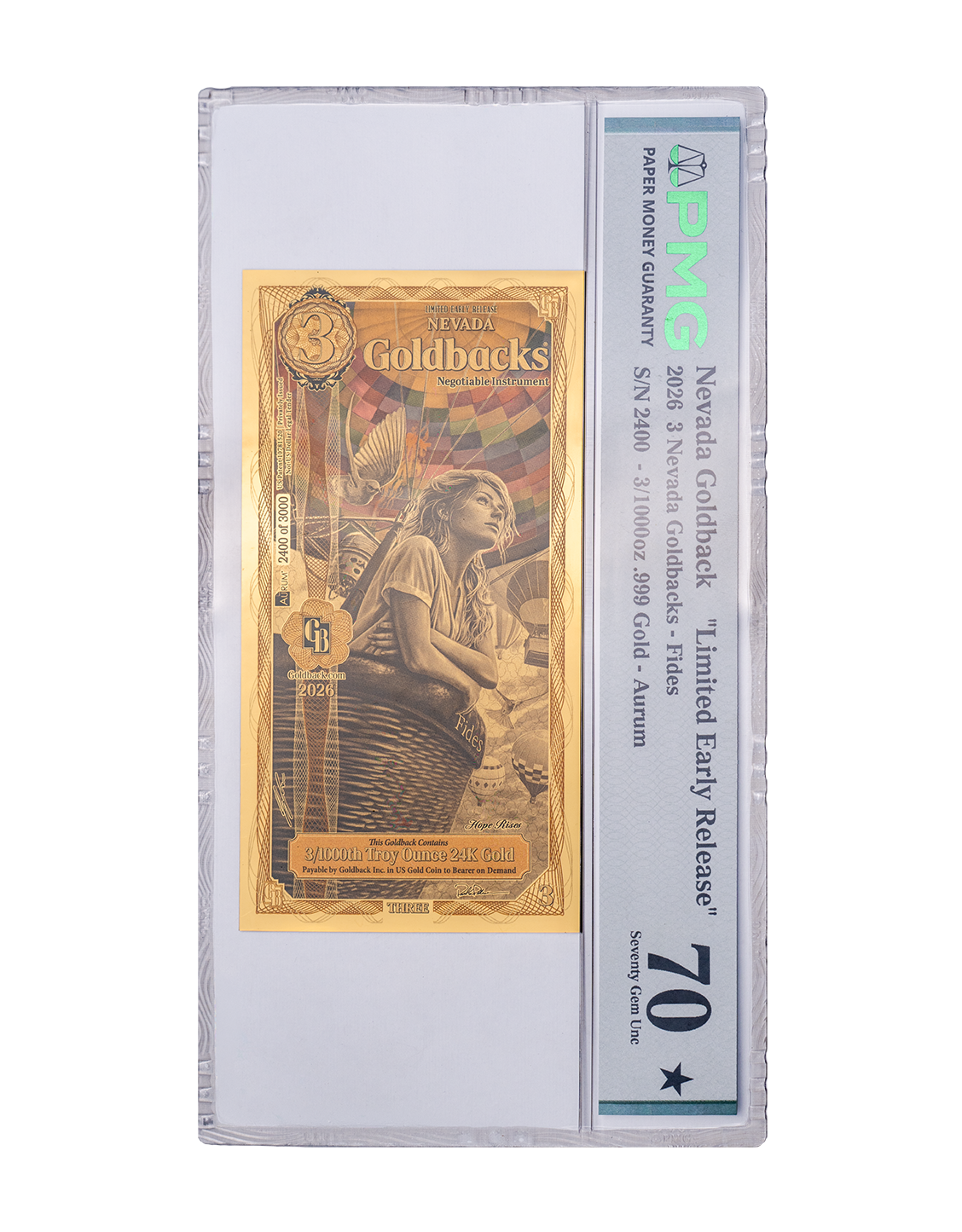 Nevada 3 Limited Early Release Graded-3 Goldback