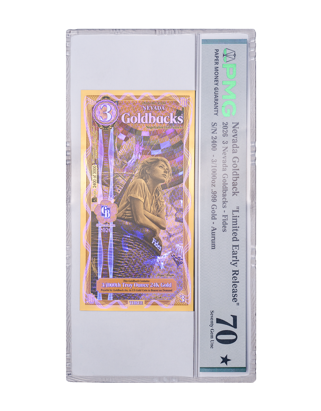 Nevada 3 Limited Early Release Graded-3 Goldback