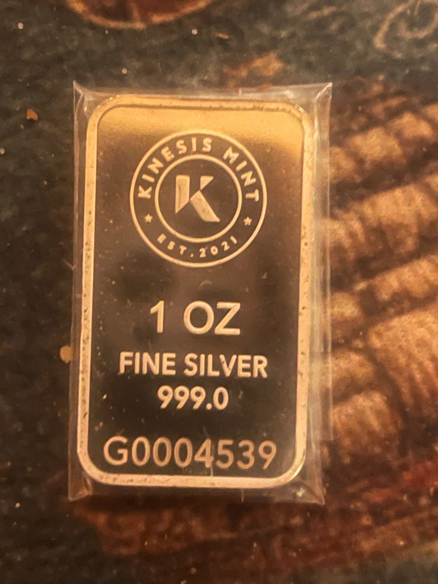 1 oz Kinesis Themis .999 Fine Silver Bar