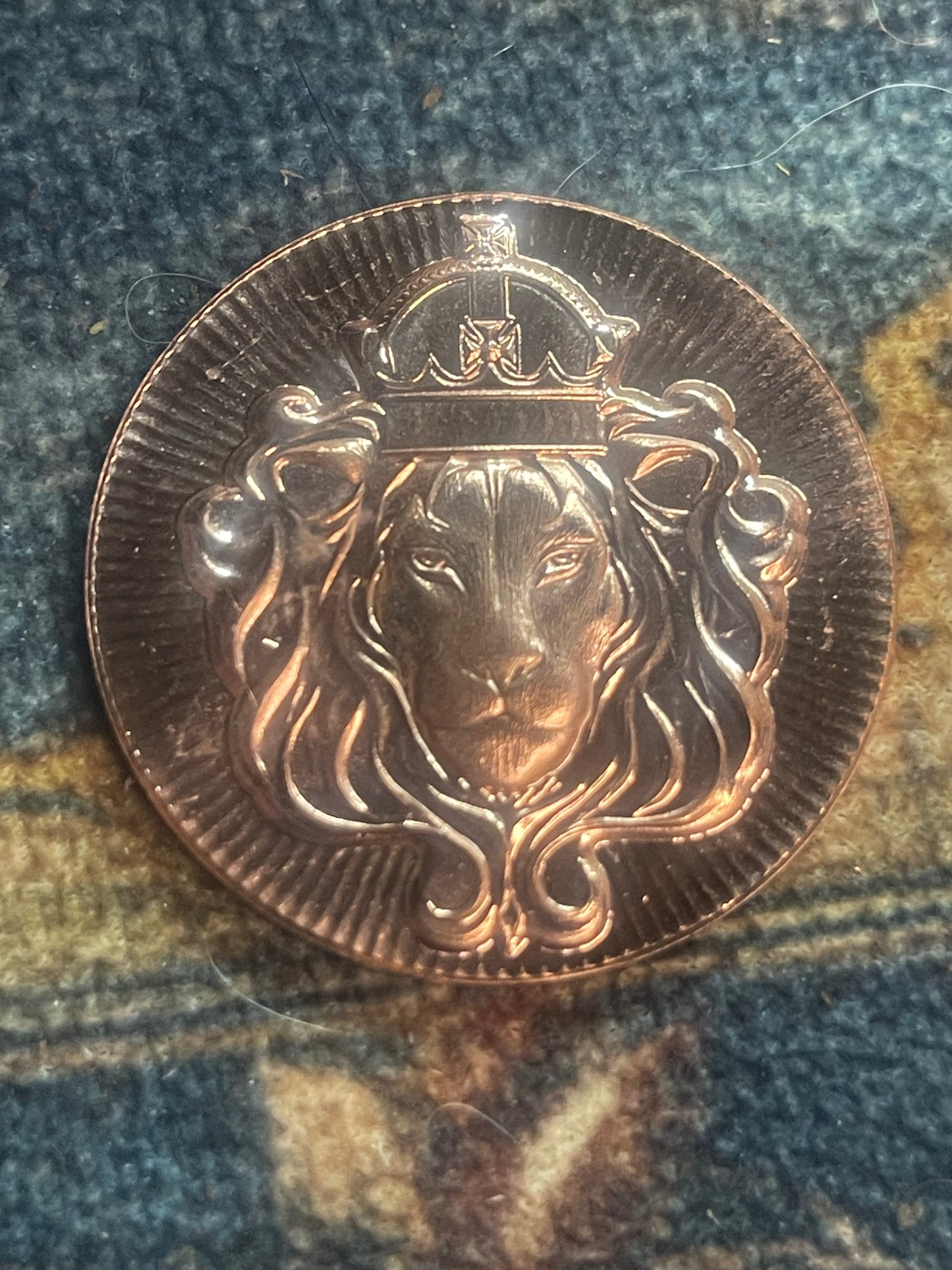 Scottsdale Mint Lion Stacker 1 oz .999 Copper Round