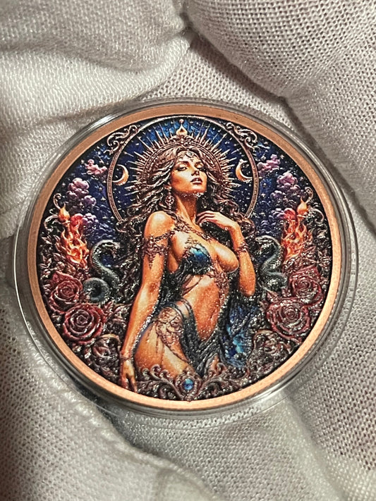 Venus of Fire 1 oz .999 Fine Copper Round – Colorized Fantasy Art Copper Bullion Round