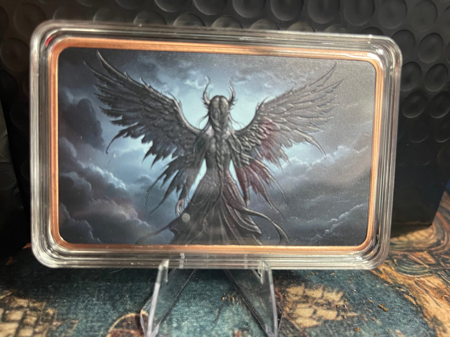 Dark Angel Colorized 5 oz .999 Fine Copper Bar – Gothic Fantasy Art