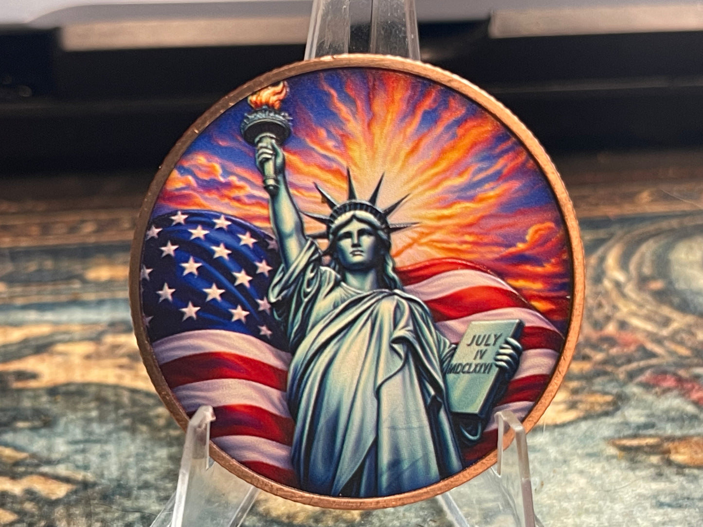 Sunset Liberty Colorized 1 oz .999 Fine Copper Round