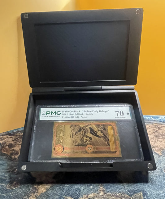 3D-Printed Goldback Storage Box – Holds 25+ Graded LERs & Sleeved Notes