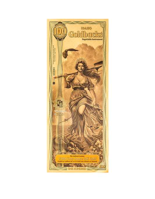 Idaho, 2026, 100 Goldbacks XXZ