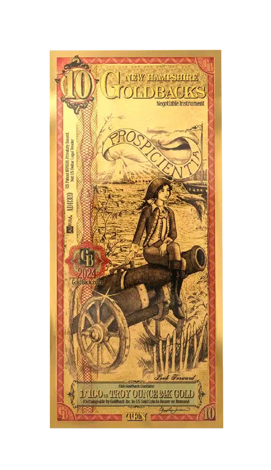 New Hampshire, 10 Goldbacks MMR Goldback