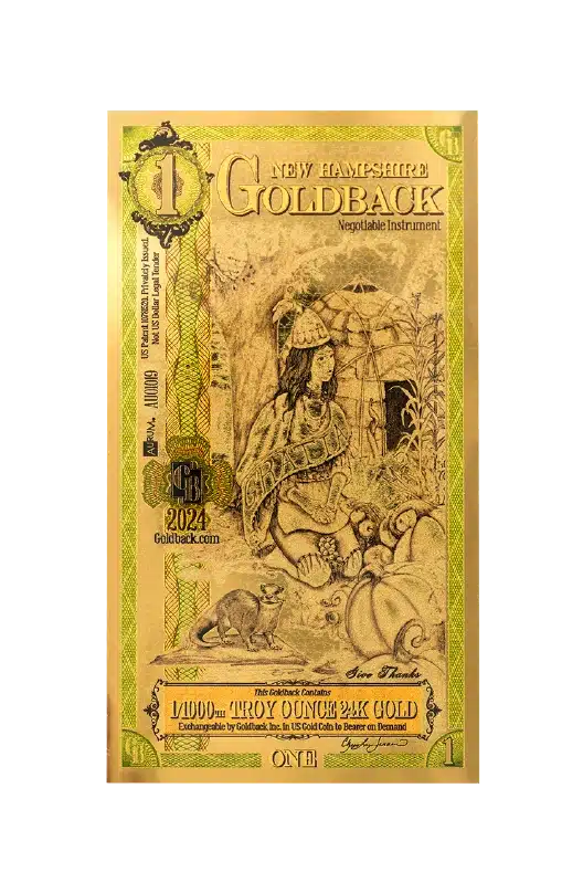 New Hampshire, 1 Goldback zxa