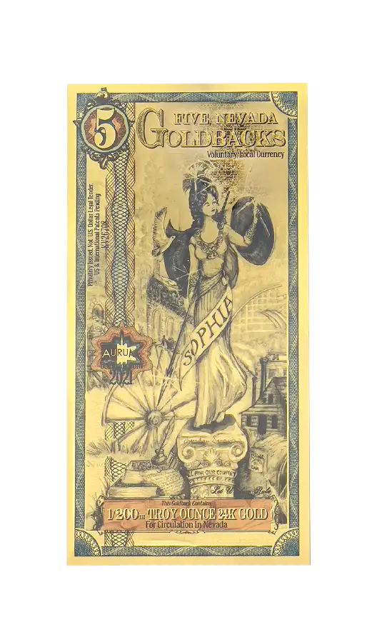 Nevada, 5 Goldback VBB Goldback