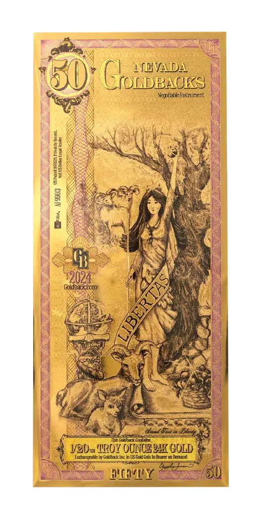 Nevada, 2024, 50 Goldbacks LQD Goldback