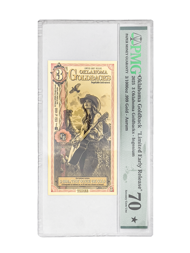 2025 Oklahoma Limited Early Release 3 Goldback – PMG 70★