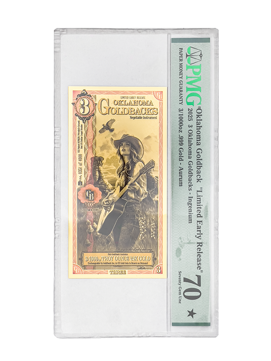 2025 Oklahoma Limited Early Release 3 Goldback – PMG 70★
