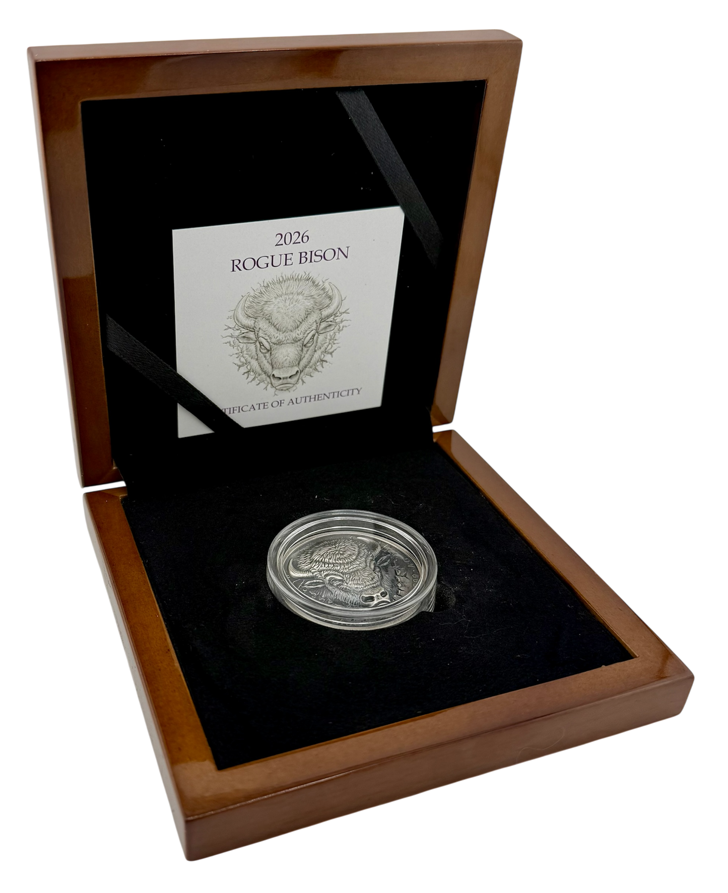 2026 Ascension Island Rogue Bison UHR Antiqued 2 oz Silver Coin