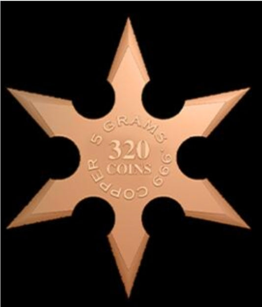 Copper Ninja Throwing Star – 5g .999 Fine Copper Collectible