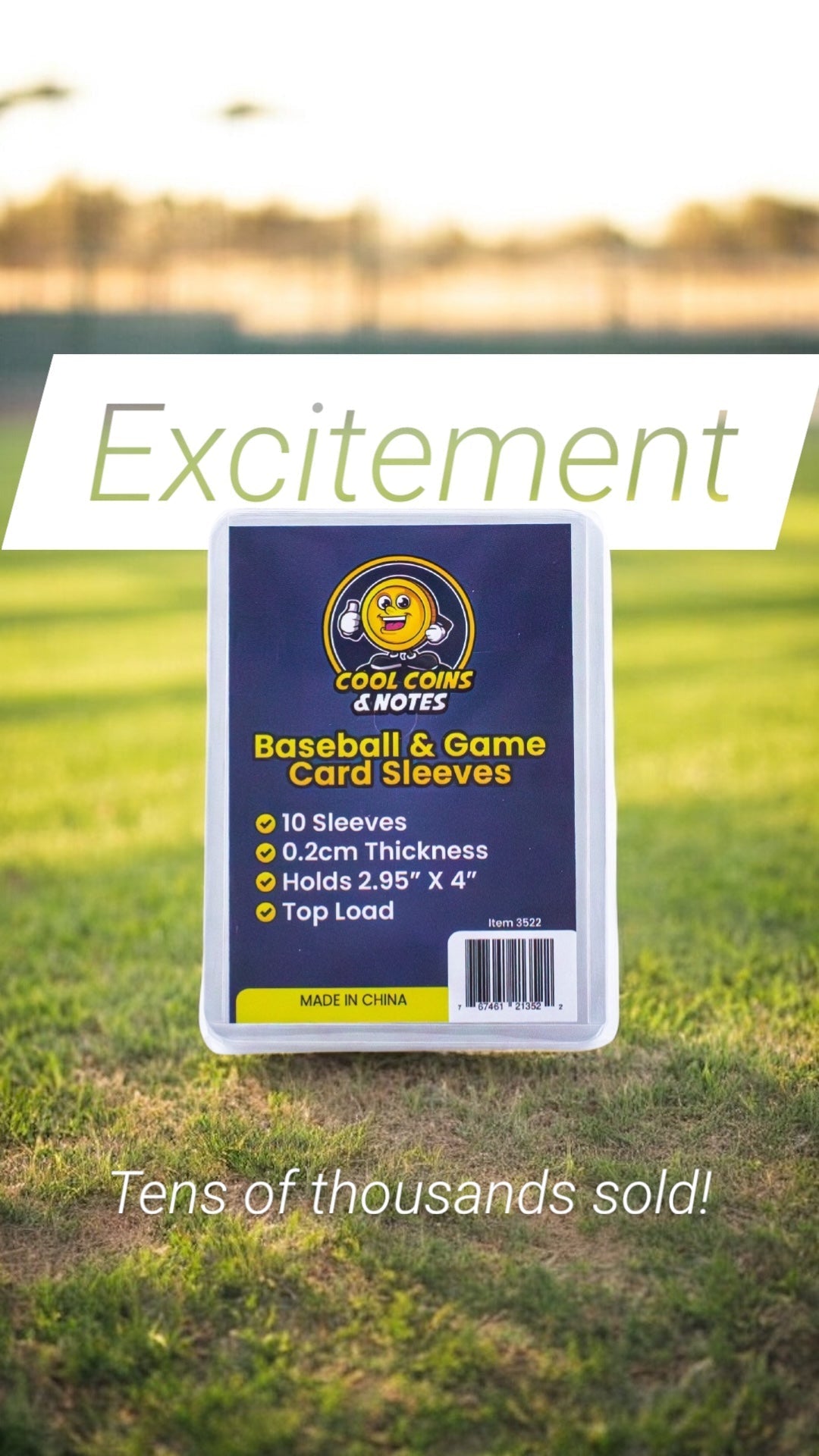 10 Clear Baseball Game Rigid Card Sleeves Topload Holders 3" X 4" Cool Coins & Notes Cool Coins & Notes