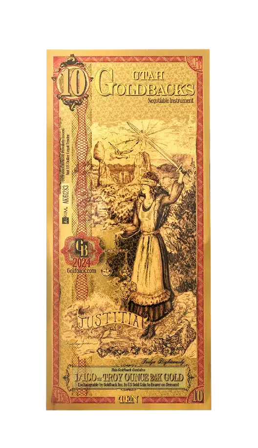 Utah, 10 Goldbacks MMR Goldback