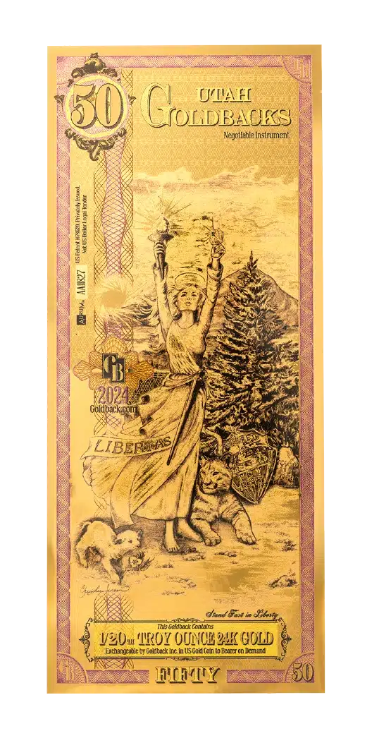 Utah,50 Goldbacks LQD Goldback