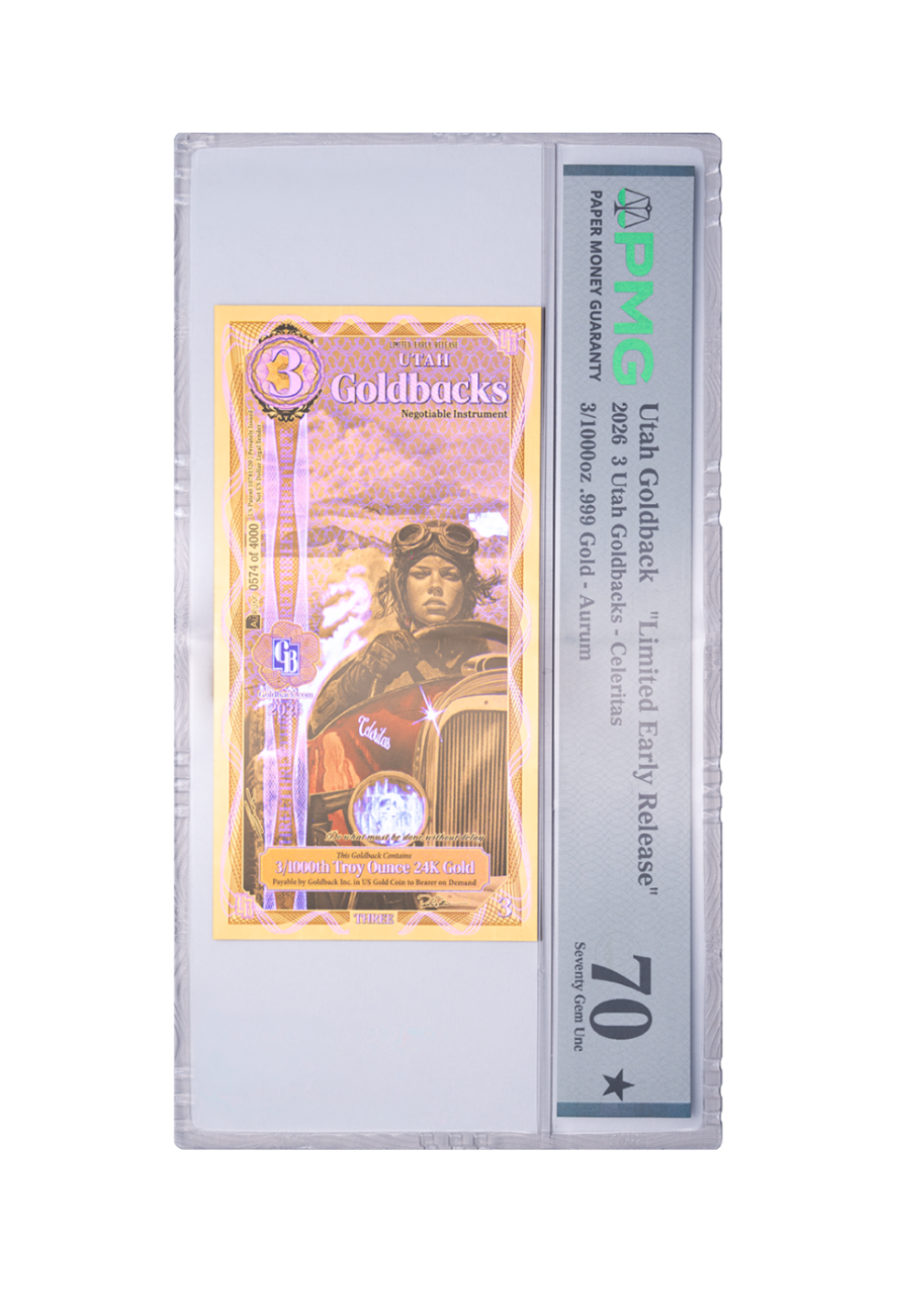 Utah 3 Limited Early Release Graded-3 Goldback