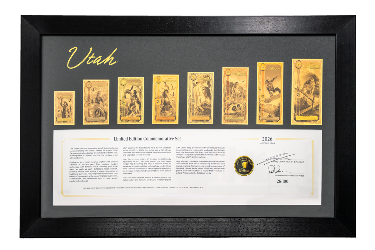 Utah 2026 Commemorative Goldback Frame