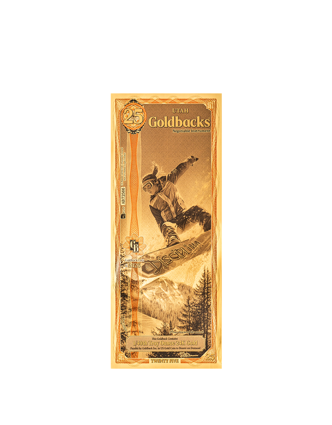 2026 Utah 25 Goldback Alpha | Twenty-Five Goldback | K2BX