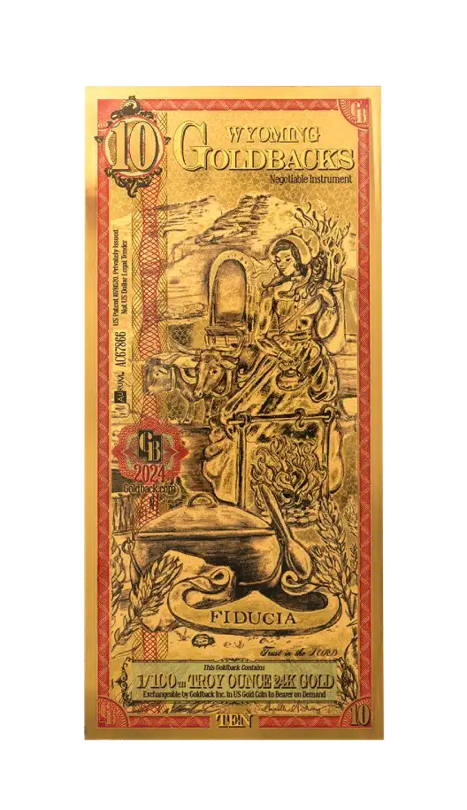 Wyoming,10 Goldbacks MMR Goldback