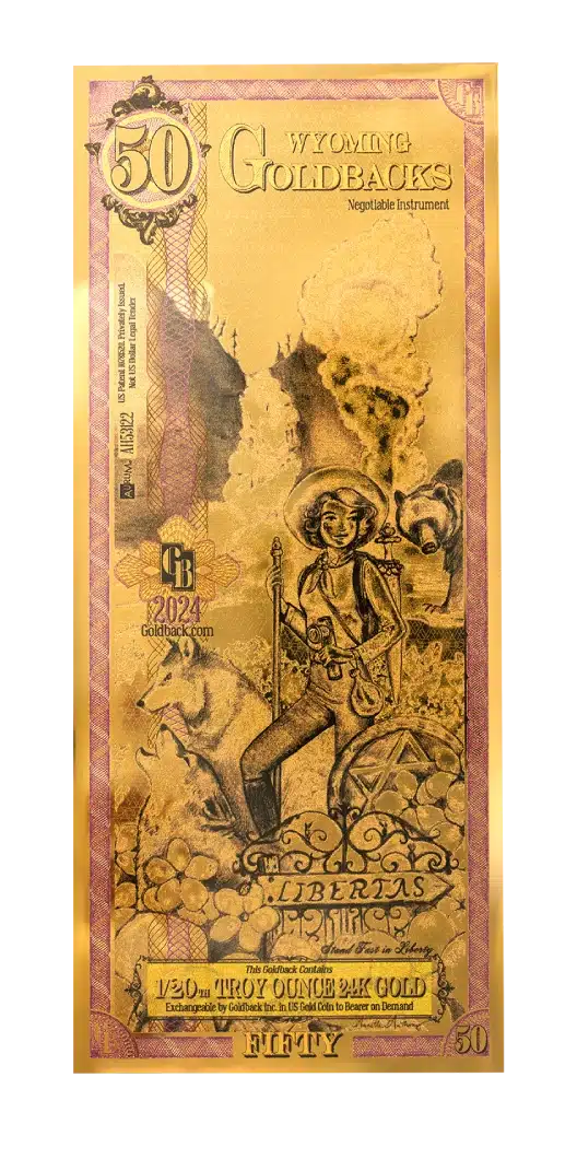 Wyoming, 50 Goldbacks LQD Goldback