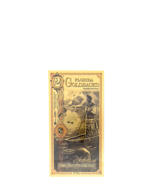 Florida 2 Goldback 1/500 ozt 24K gold